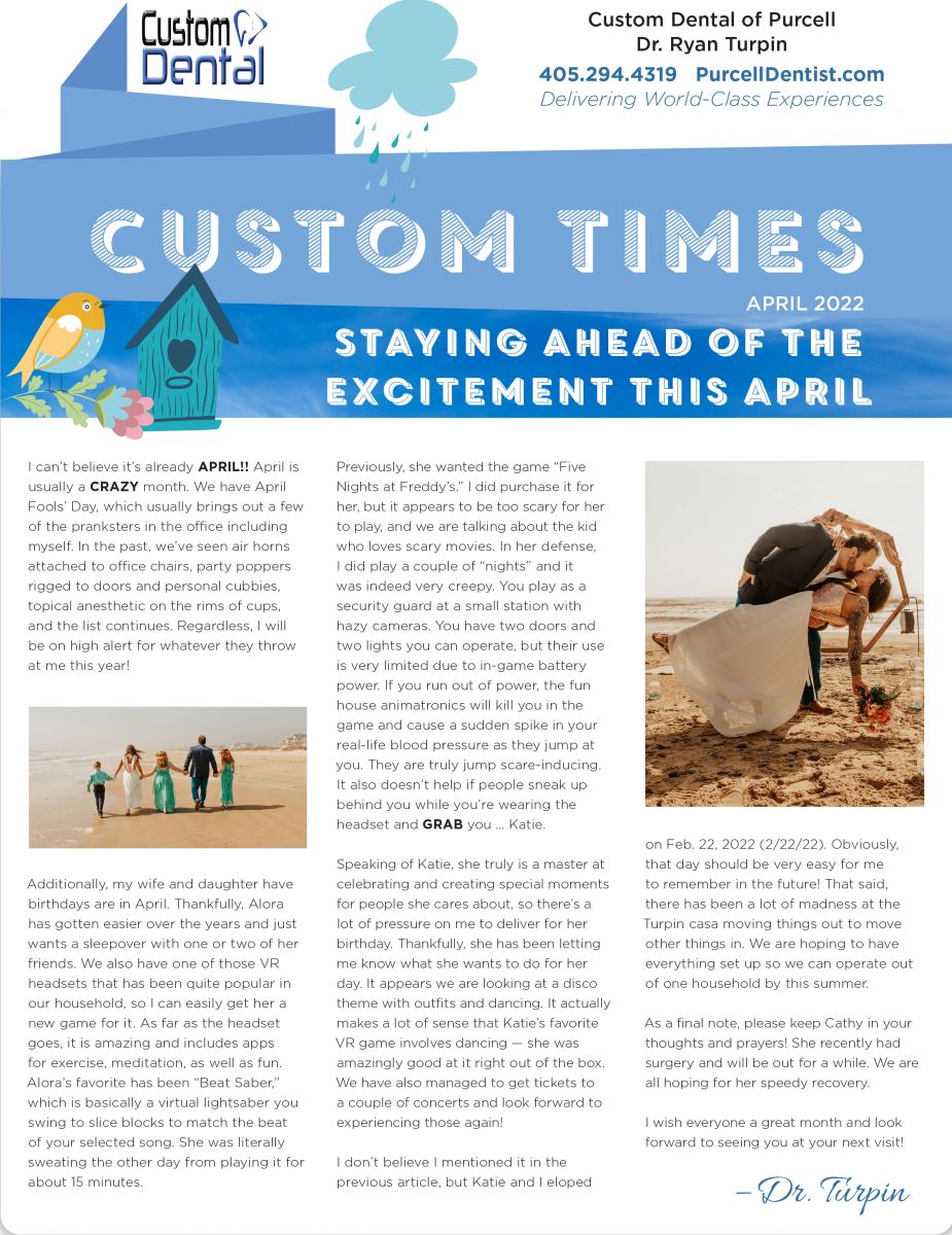 Patient Newsletter Custom Dental of Purcell Purcell OK